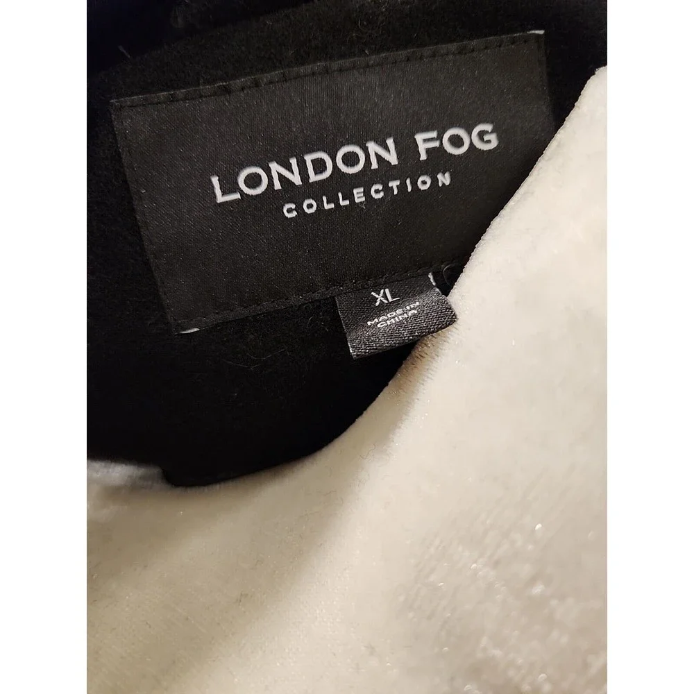 London Fog Coat Womens Extra Large Wool Faux-Fur-Trim Hooded‎ $259 NEW